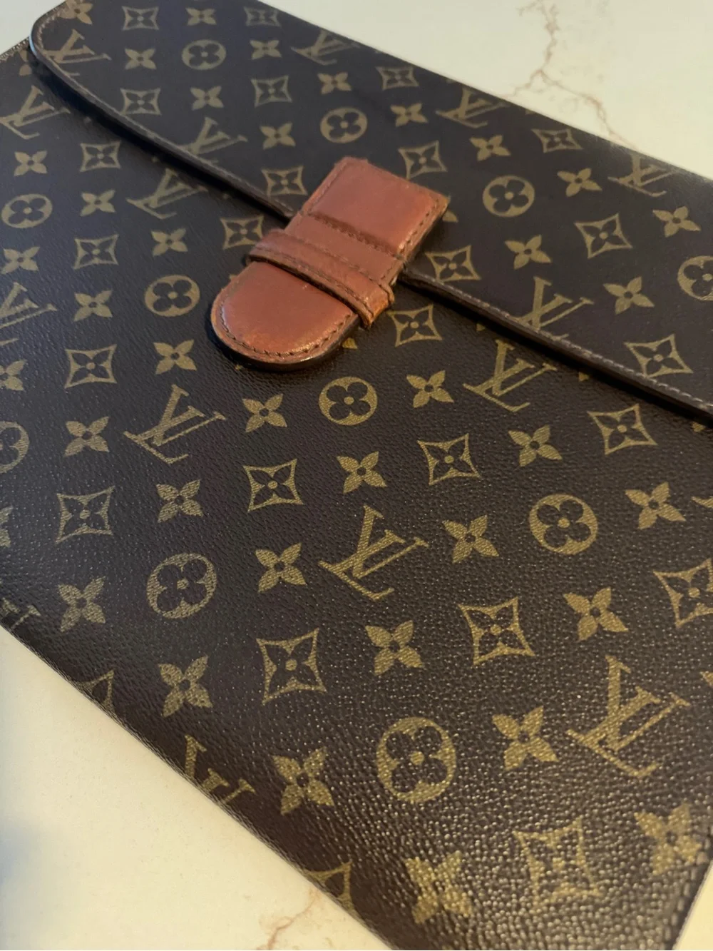 Louis Vuitton Monogram Canvas labtop Document Pouch in Brown and Tan